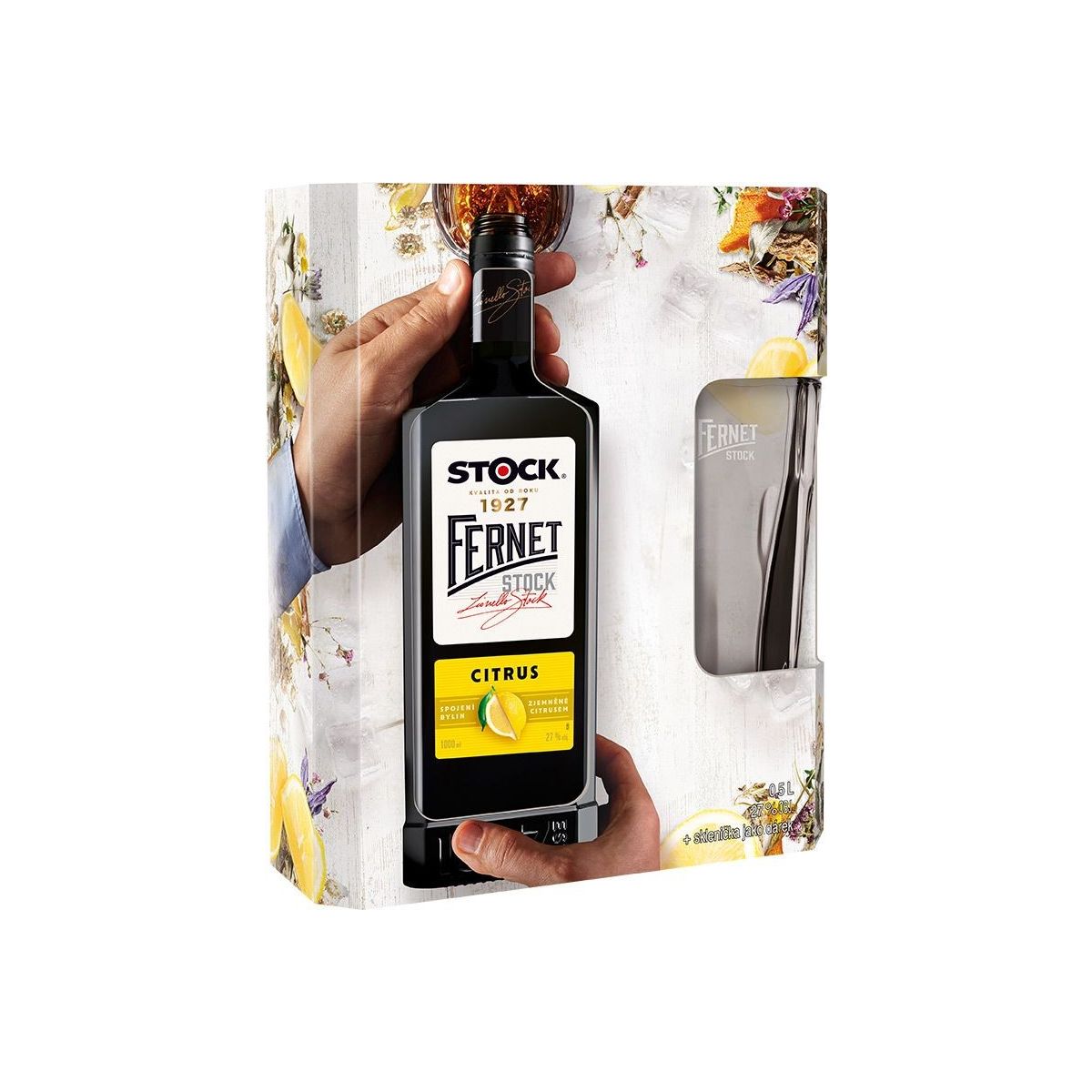 Fernet Stock Citrus 0,5l - kazeta + long sklo