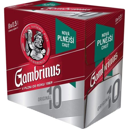 Gambrinus Originál 10 výčepní světlé multipak 8x0,5l - sklo