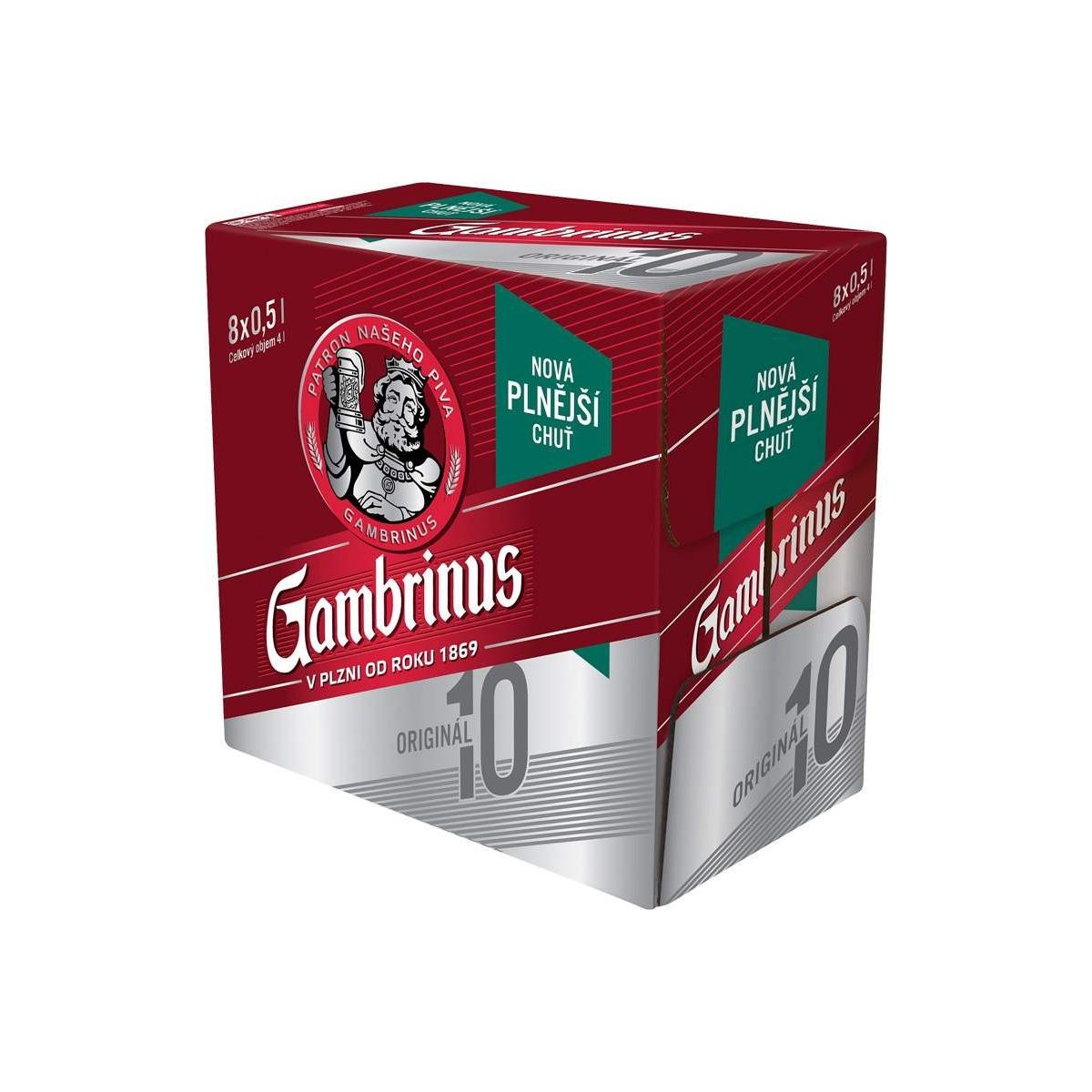 Gambrinus Originál 10 výčepní světlé multipak 8x0,5l - sklo