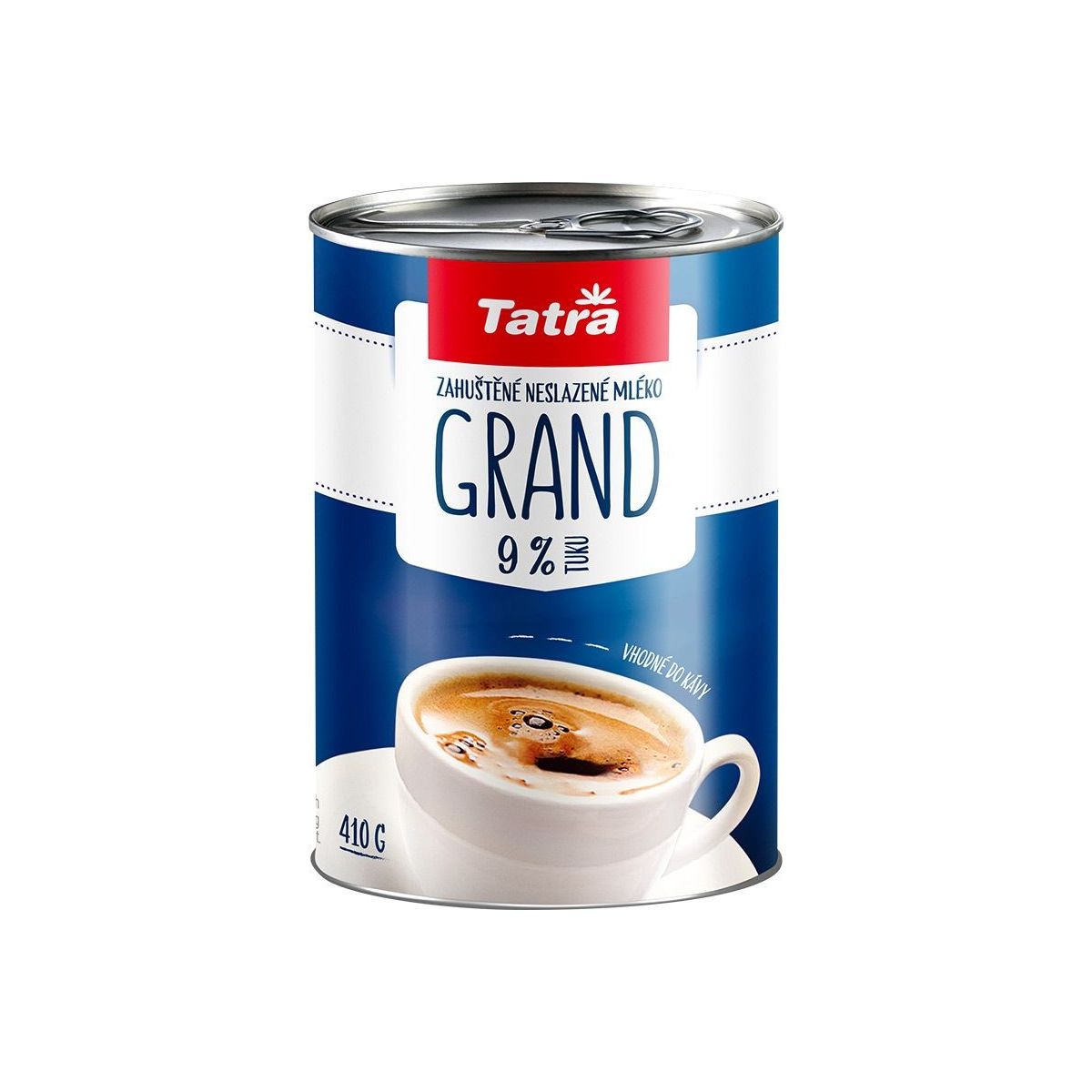 Tatra Grand zahuštěné mléko neslazené 9% 410g - plech