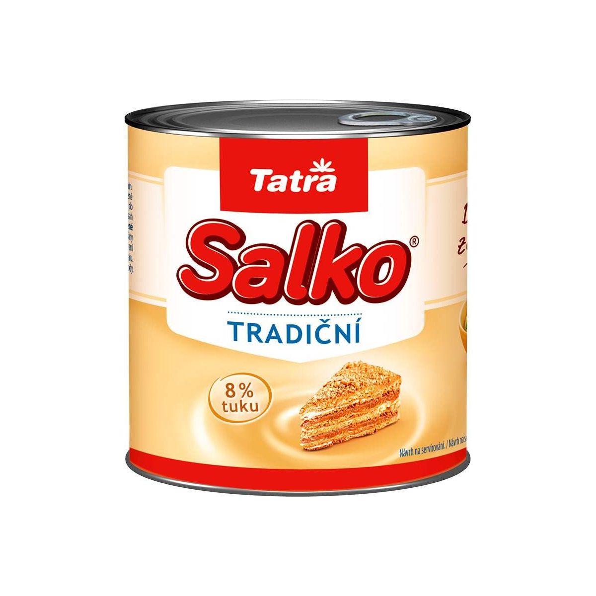 Tatra Salko zahuštěné mléko slazené 8% 397g - plech