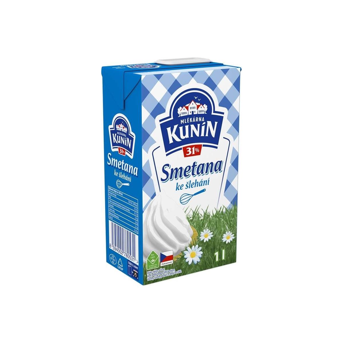 Smetana na šlehání 31% Kunín 1l