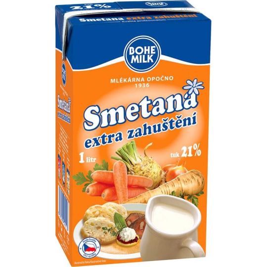 Bohemilk smetana extra zahuštění 21% 1l
