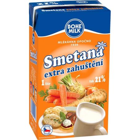 Bohemilk smetana extra zahuštění 21% 1l