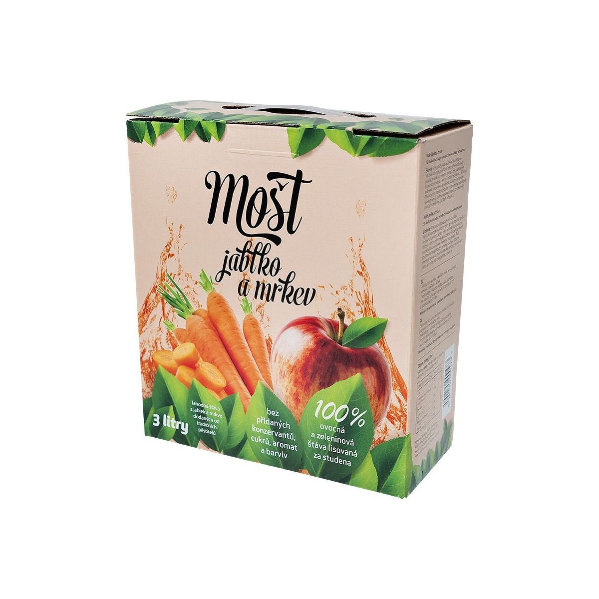Mošt jablko a mrkev 100% 3l