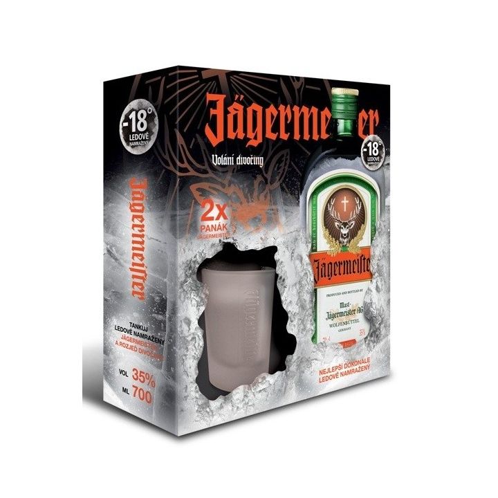 Jägermeister 0,7l kazeta 2x panák