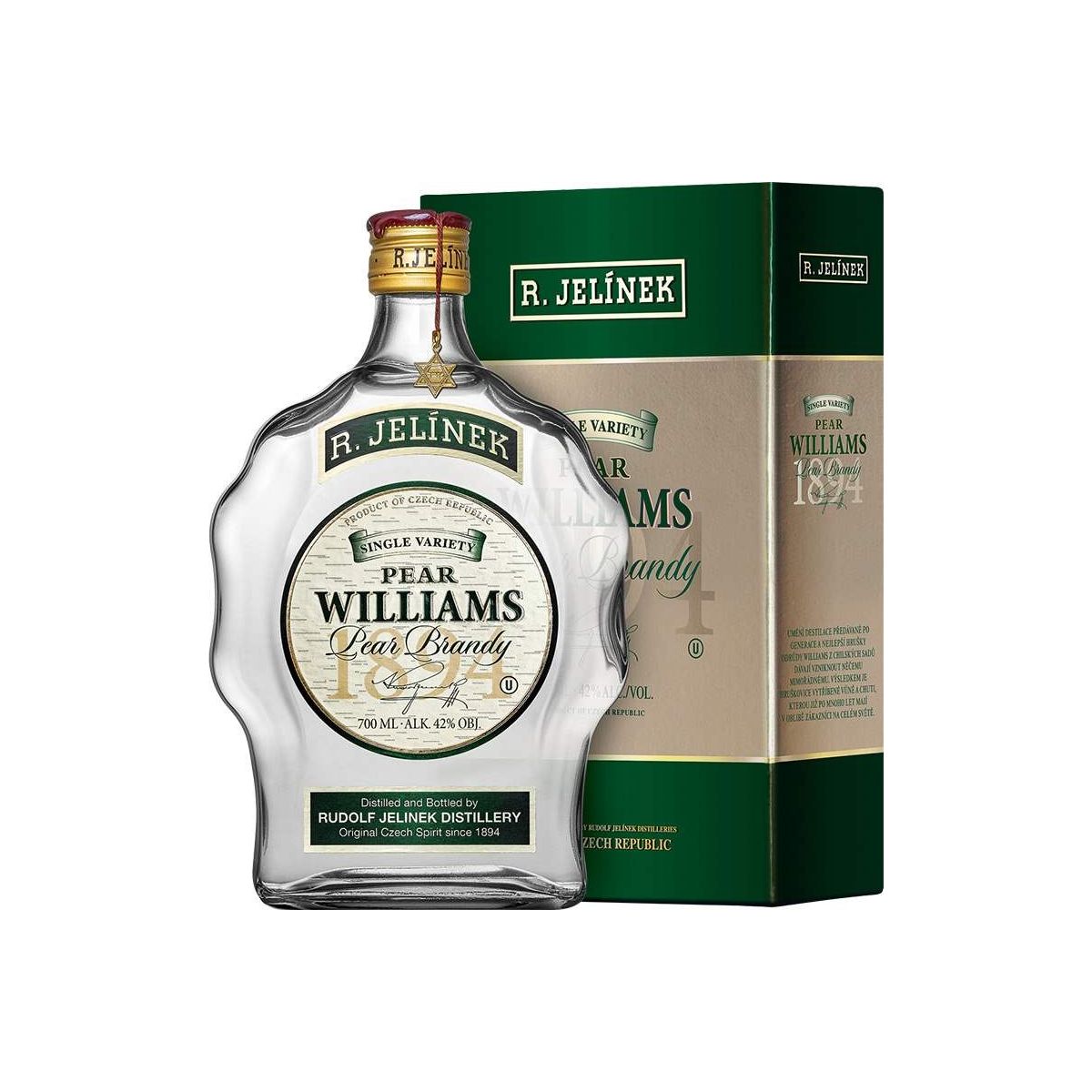 Pear Williams Brandy kosher 42% 0,7l budík