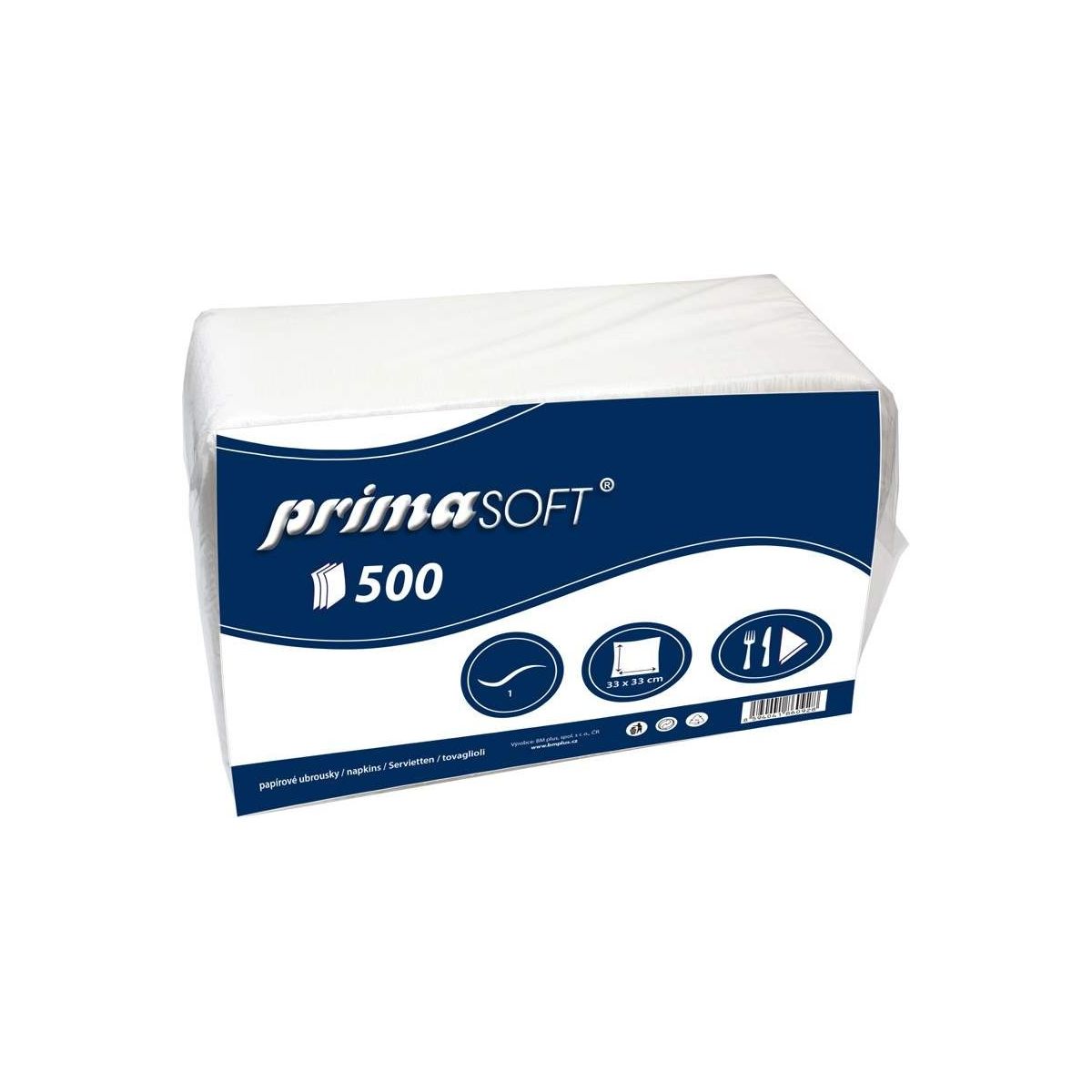 Ubrousky bílé 33x33 1vr. 500ks Primasoft