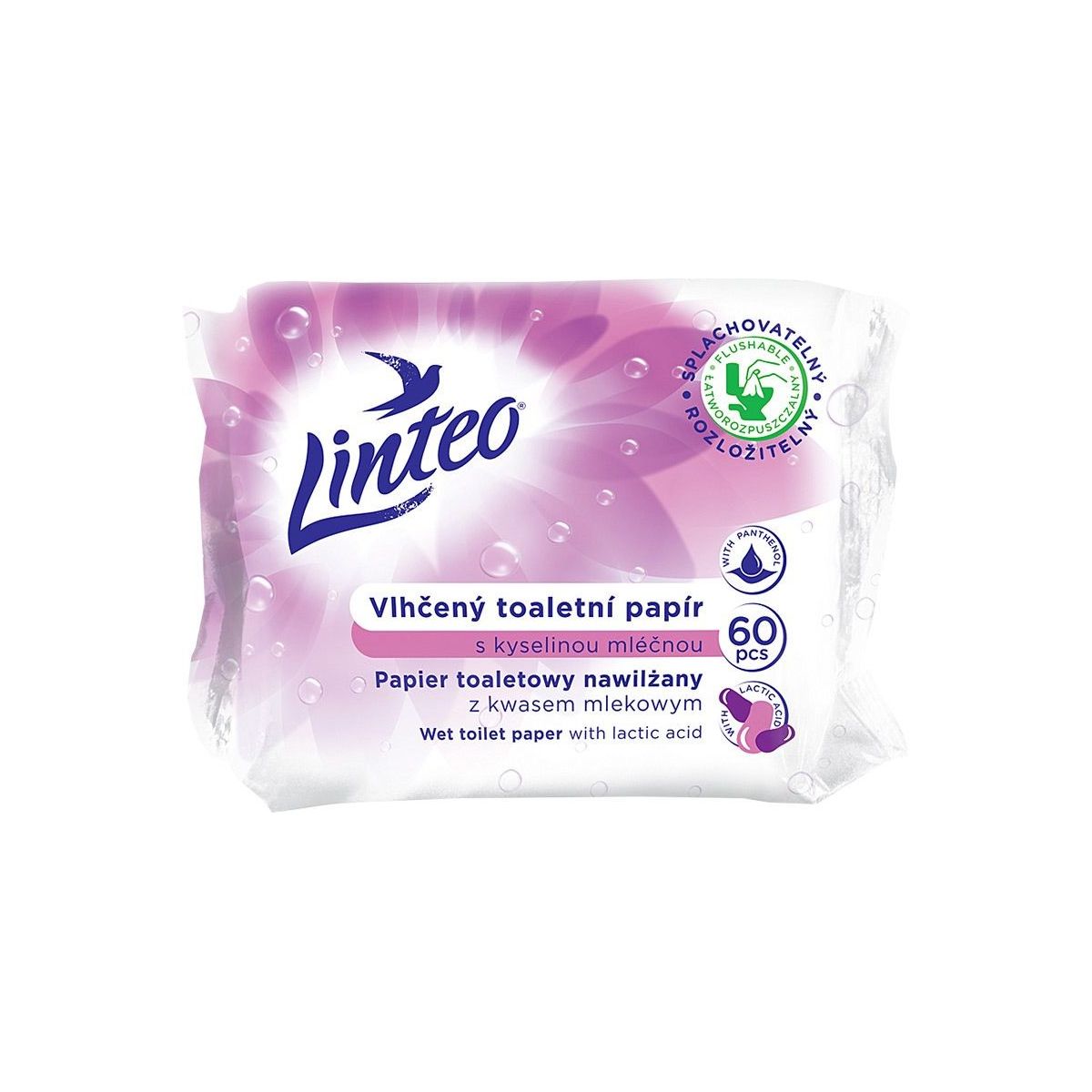 Vlhčený toaletní papír Linteo kyselina mléčná 60ks
