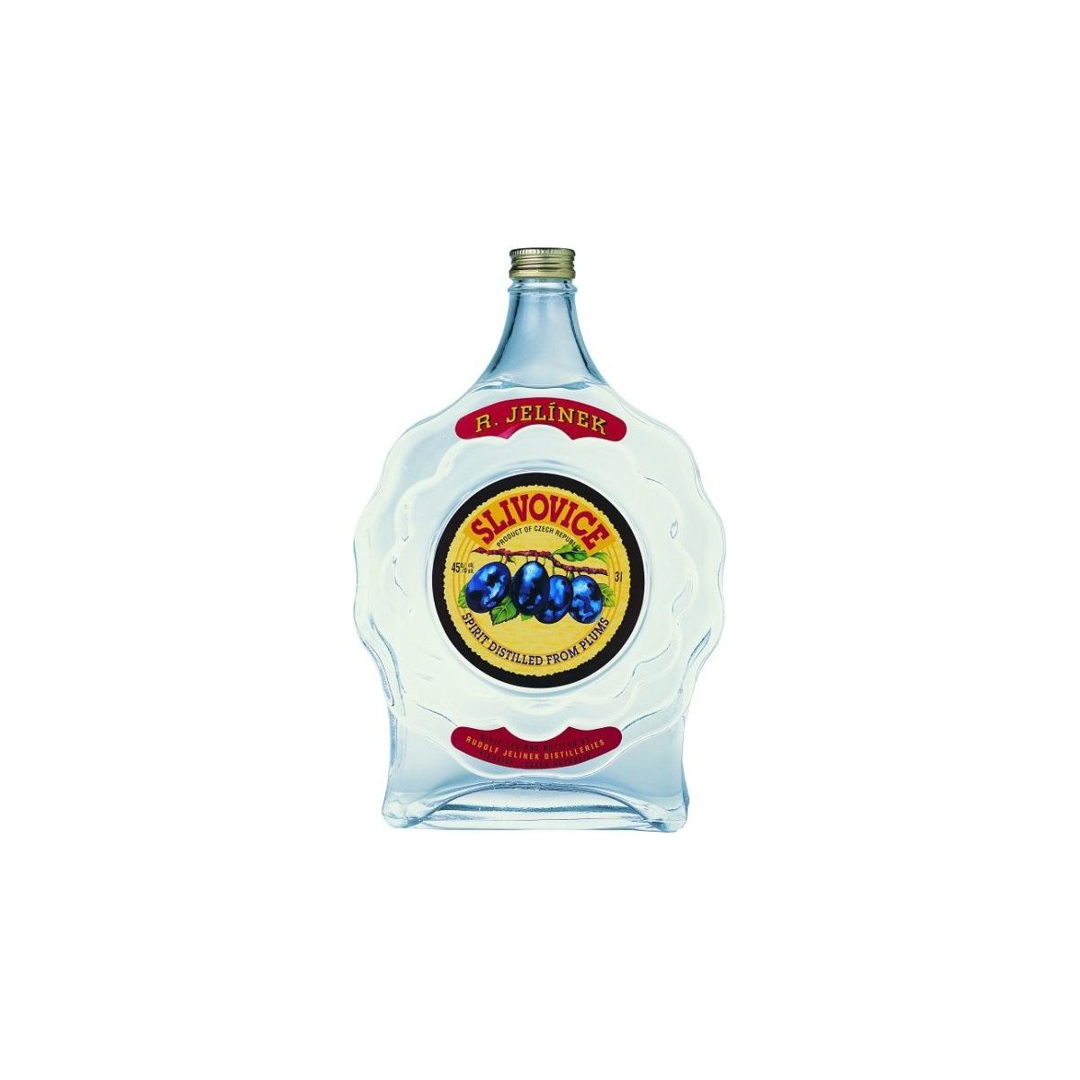 R. Jelínek Slivovice bílá 45% 3l budík