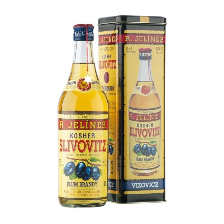 R. Jelínek Slivovitz Kosher gold 5 let 50% 0,7l - plechová tuba