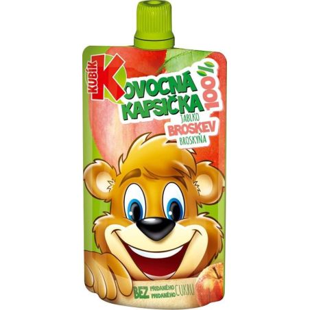 Kubík 100% ovocná kapsička broskev-mrkev-jablko 100g