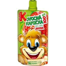Kubík 100% ovocná kapsička jahoda-jablko-banán-mrkev 100g