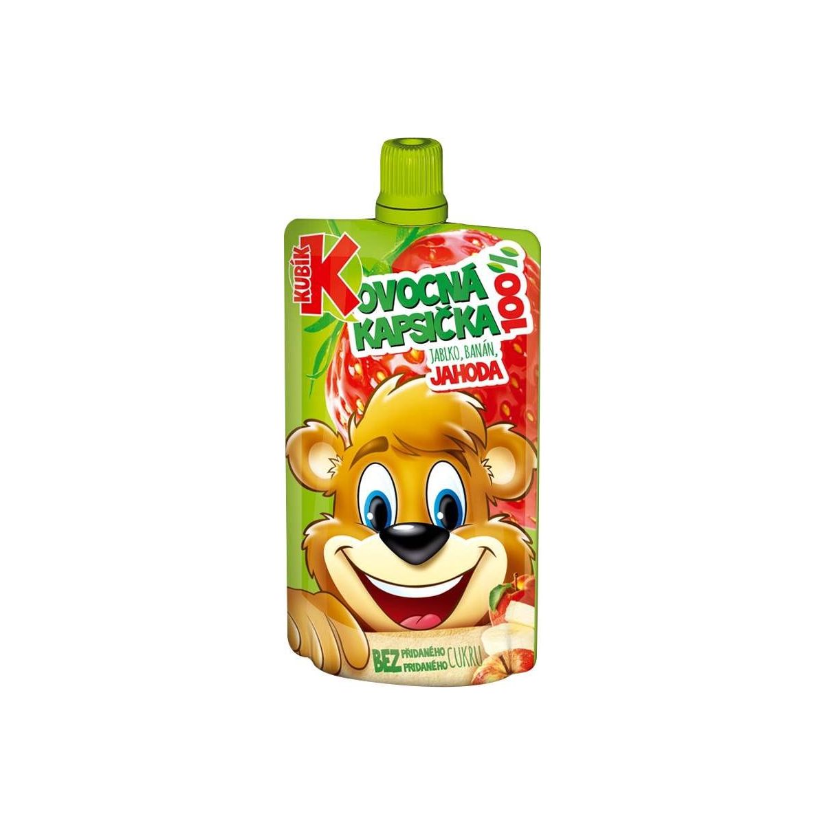 Kubík 100% ovocná kapsička jahoda-jablko-banán-mrkev 100g