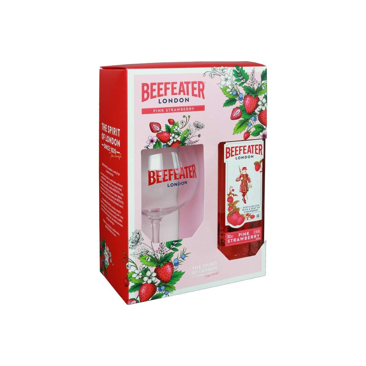 Beefeater Pink Strawberry 0,7l kazeta + sklenice