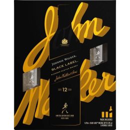 Johnnie Walker Black label 12 let 0,7l - kazeta 2x sklo