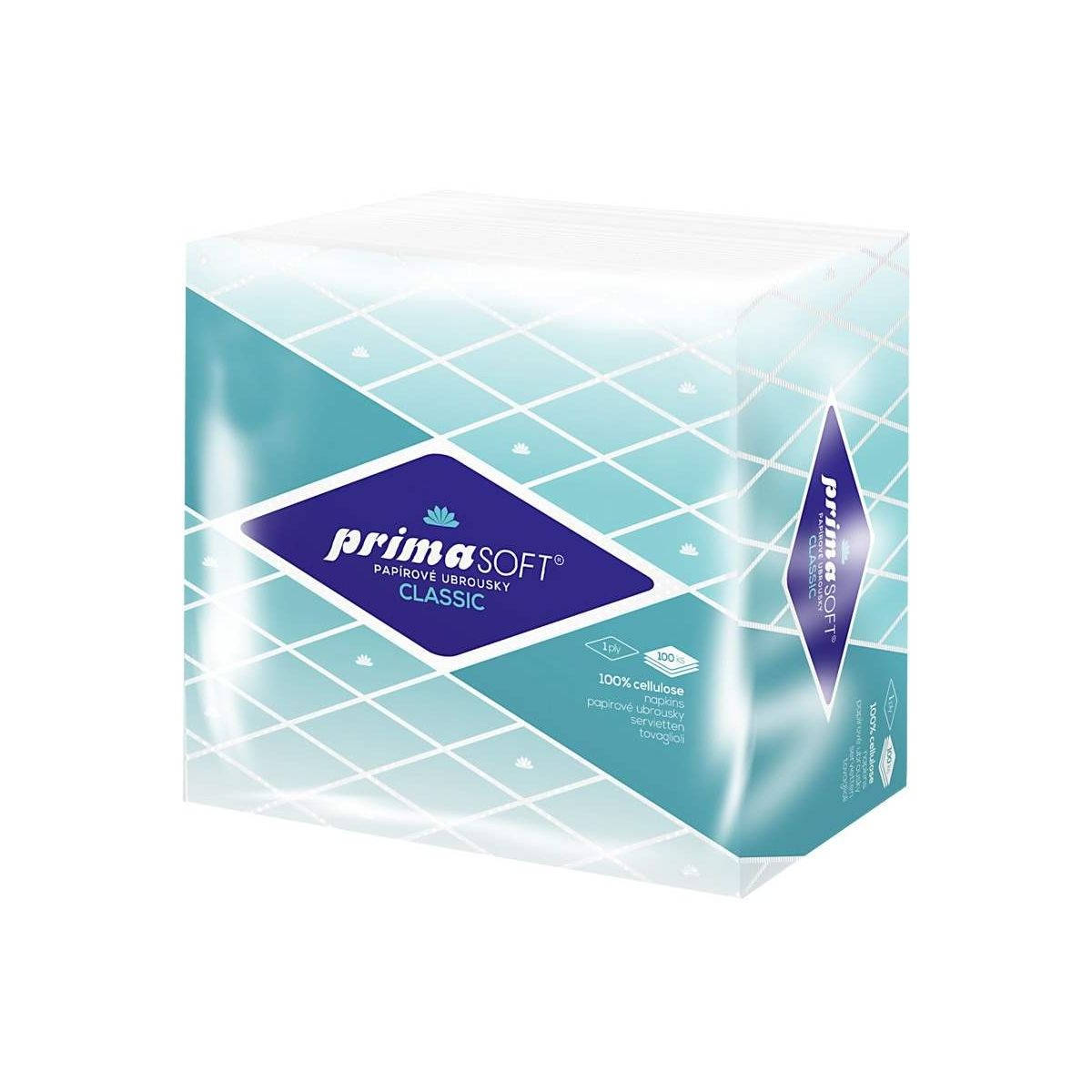 Ubrousky bílé 33x33 1vr. 100ks - Primasoft clasic