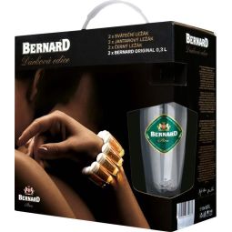 Bernard dárková edice piv s keramickým uzávěrem 6x 0,5l sklo + 2 sklenice