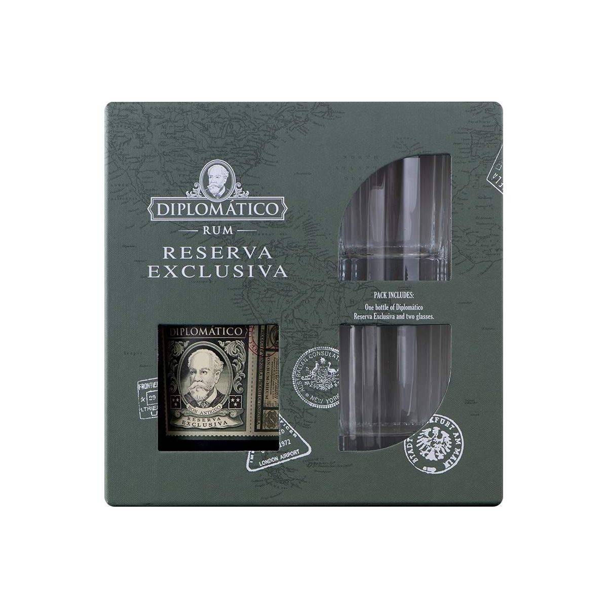 Diplomático Reserva Exklusiva 0,7l kazeta + 2x sklenička