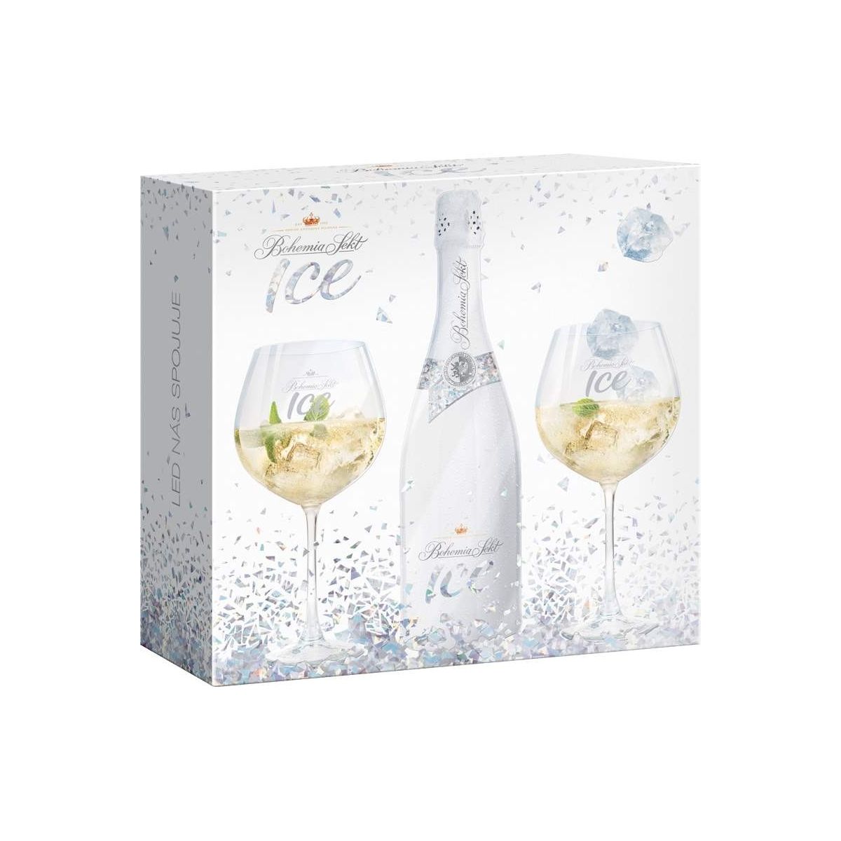Bohemia Sekt Ice 0,75l - kazeta + 2x sklenička