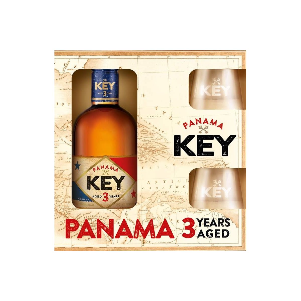 Key Rum Panama 3yo 0,5l - kazeta 2x sklo