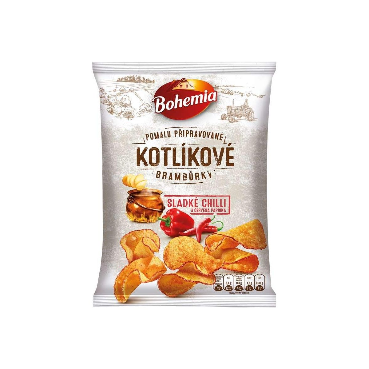 Bohemia Kotlíkové brambůrky sladké chilli a červená paprika 120g