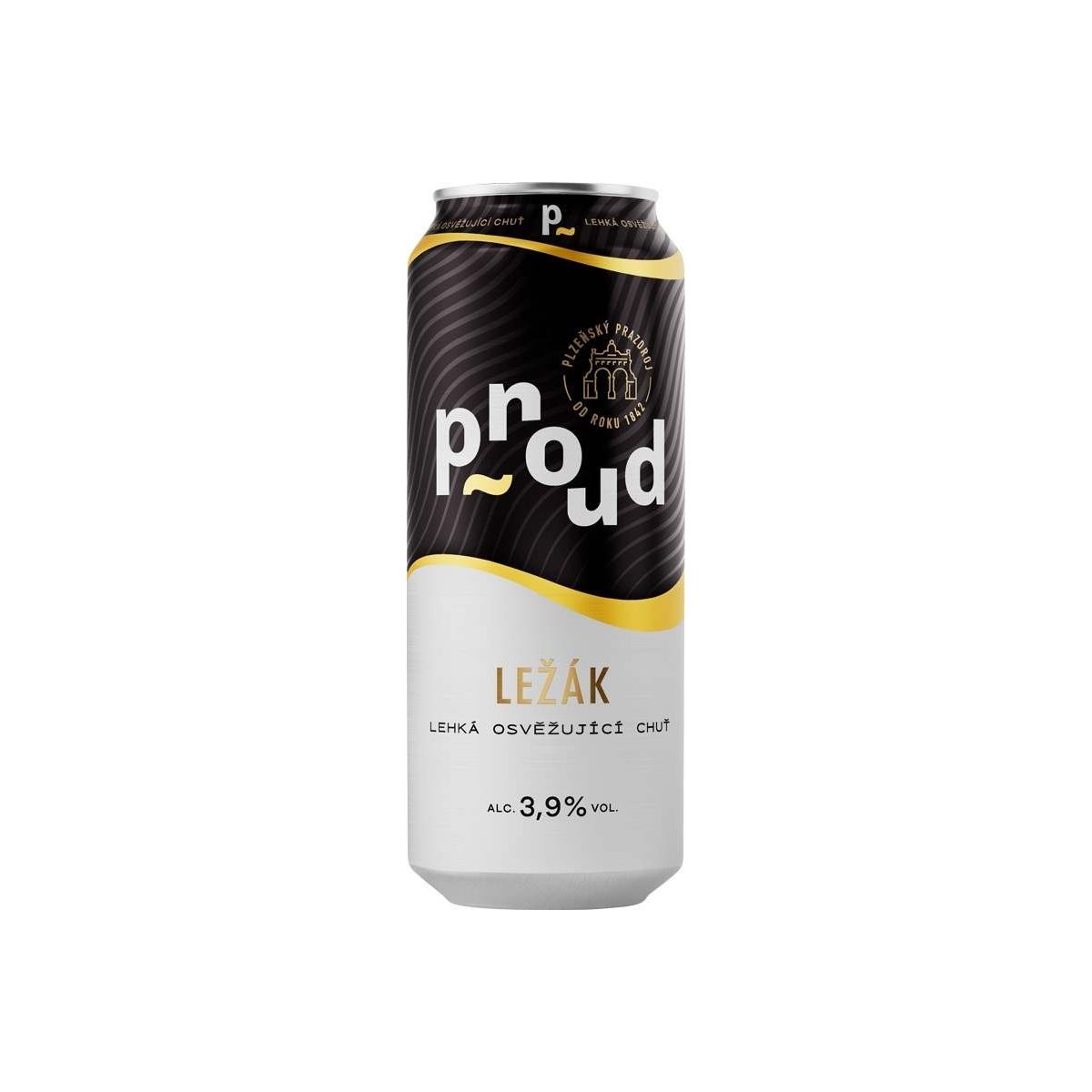 Proud světlý ležák 0,5l - plech