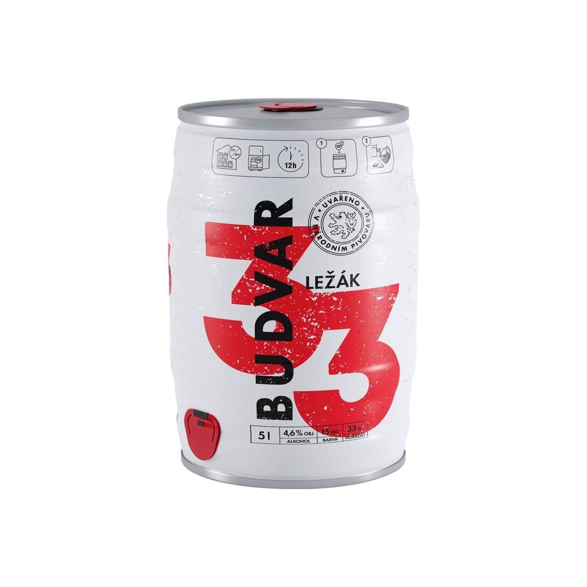 Budweiser Budvar 33 světlý ležák 5l - soudek