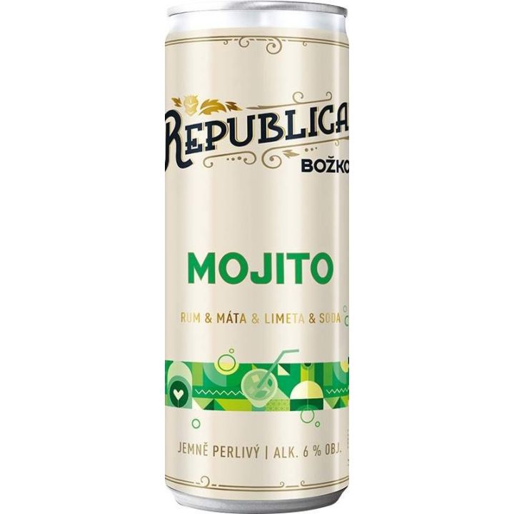 Republica Mojito 0,25 l – hotový koktejl s rumem a limetkou | Božkov Republica