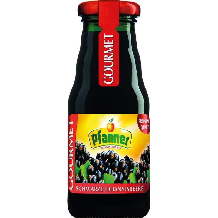 Pfanner Gourmet Černý rybíz 0,2l - sklo