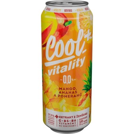 Staropramen Cool+ Vitality mango, ananas a pomeranč 0,5l - plech