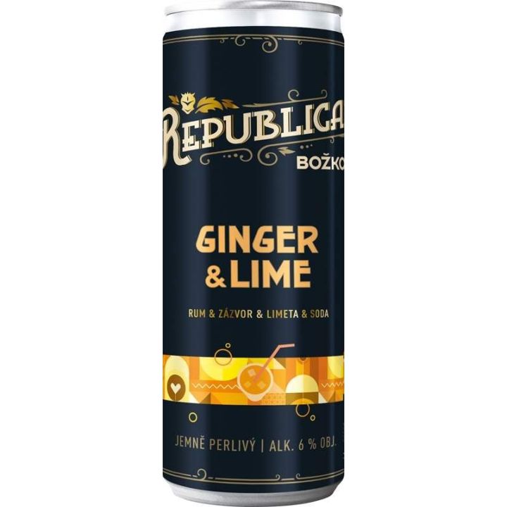 Republica Ginger & Lime 0,25 l – hotový koktejl s rumem a zázvorem