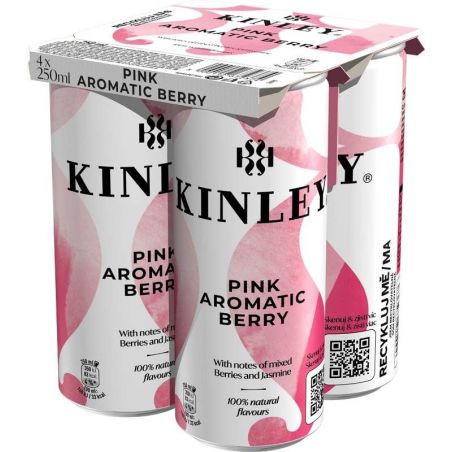 Kinley Pink Aromatic Berry 4 x 0,25l multipack - plech