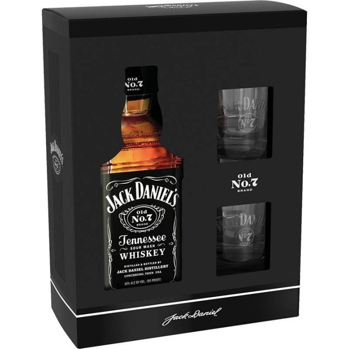 Jack Daniel's Tennessee Whiskey 0,7l kazeta + 2 sklenice