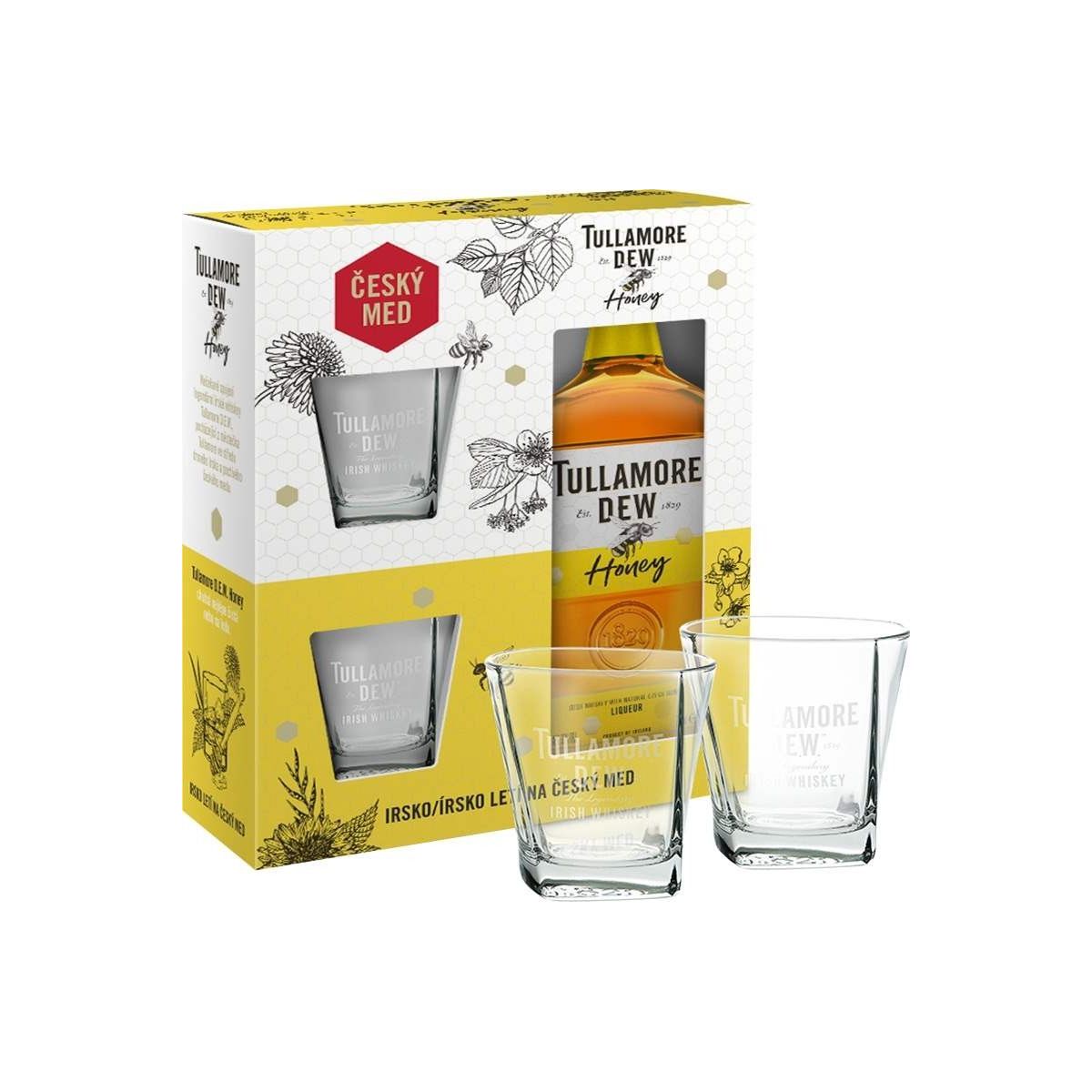 Tullamore D.E.W Honey 0,7l - kazeta 2 skleničky