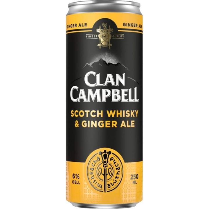 Clan Campbell Whisky & Ginger Ale 0,25l - plech