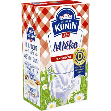 Kunín mléko trvanlivé plotučné 3,5% 1l