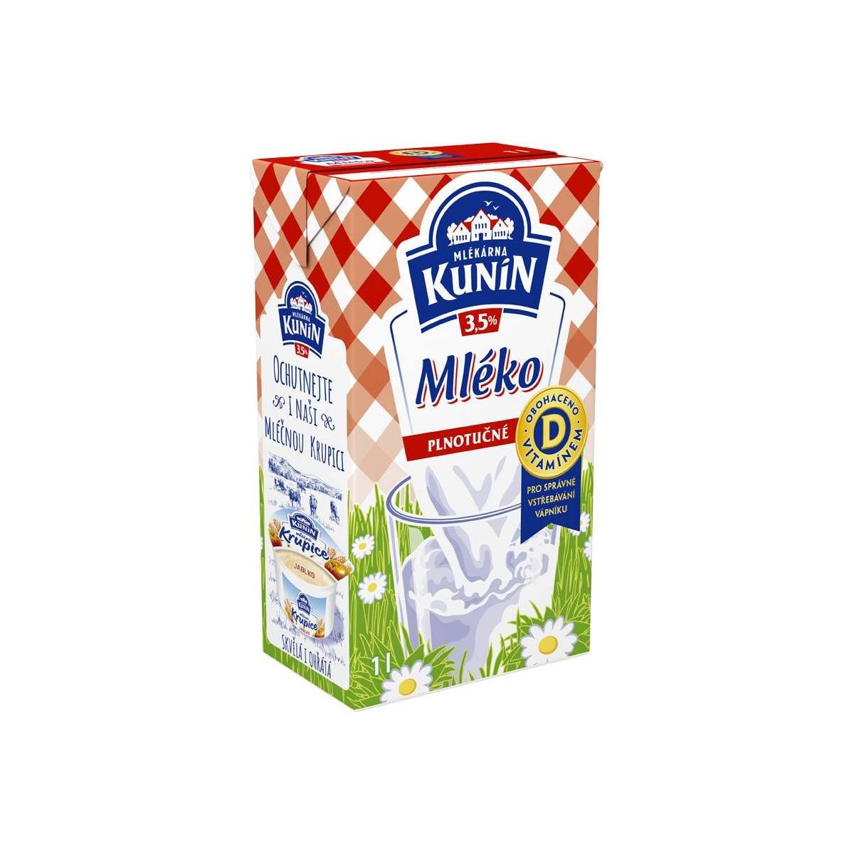Kunín mléko trvanlivé plotučné 3,5% 1l