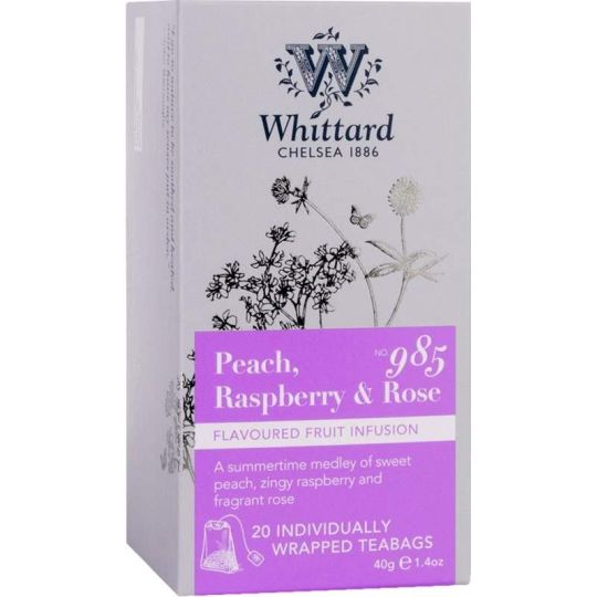 Whittard Chelsea Peach, Raspberry & Rose 20x2g