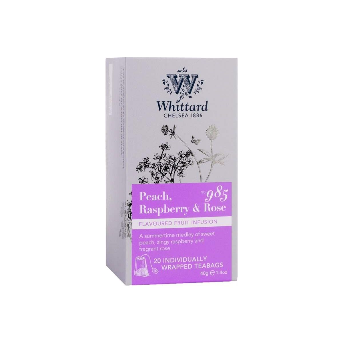 Whittard Chelsea Peach, Raspberry & Rose 20x2g