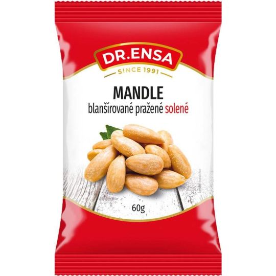 Mandle blanšírované pražené solené 60g - Dr.Ensa