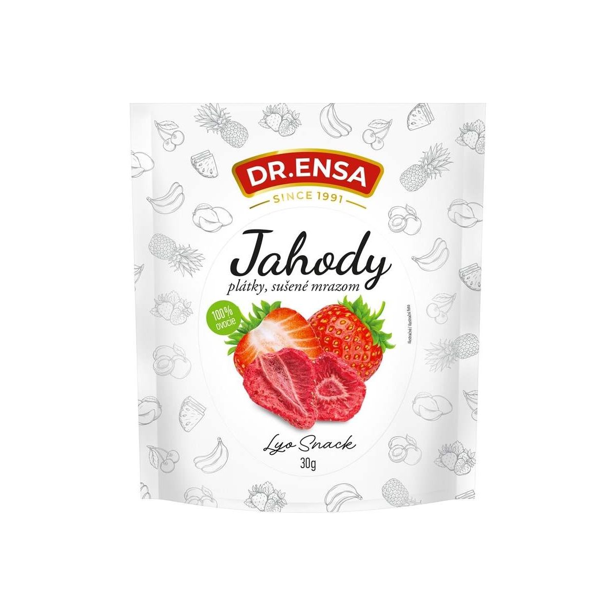 Jahody plátky sušené mrazem 30g - Dr.Ensa