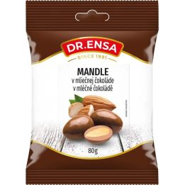 Mandle v mléčné čokoládě 80g - Dr.Ensa