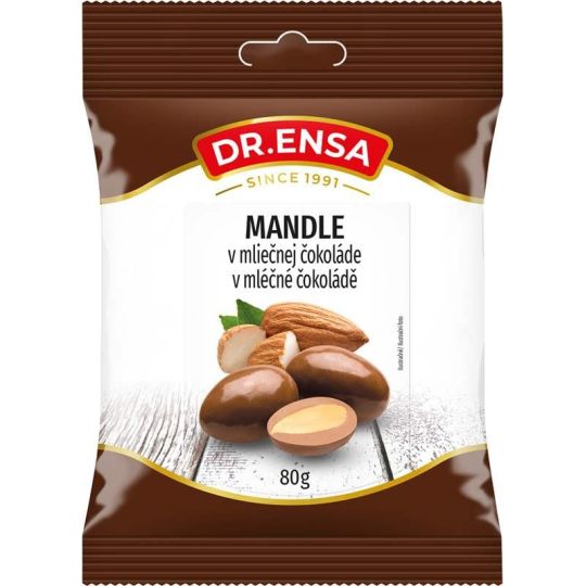 Mandle v mléčné čokoládě 80g - Dr.Ensa