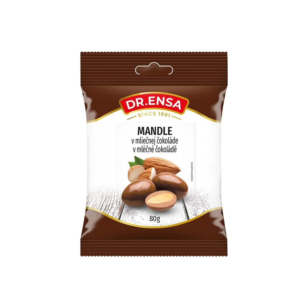 Mandle v mléčné čokoládě 80g - Dr.Ensa