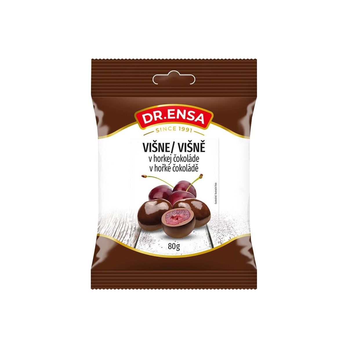 Višně v hořké čokoládě 80g - Dr.Ensa