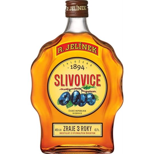 R. Jelínek Slivovice gold 45% 0,7l budík