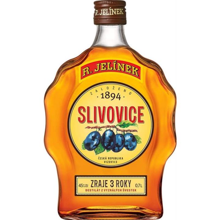 R. Jelínek Slivovice gold 45% 0,7l budík