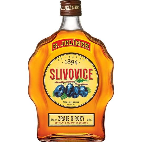 R. Jelínek Slivovice gold 45% 0,5l budík