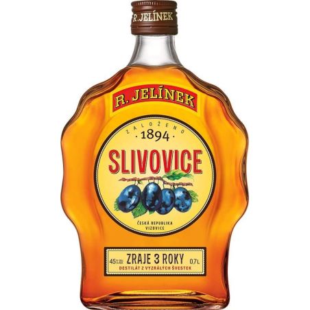 R. Jelínek Slivovice gold 45% 0,5l budík